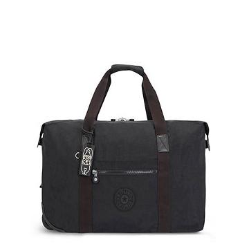 Kipling Art on Wheels Rolling Tote Bags Black Noir | AU 1778FD